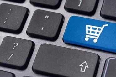 Online Golf Store, blue shopping cart icon