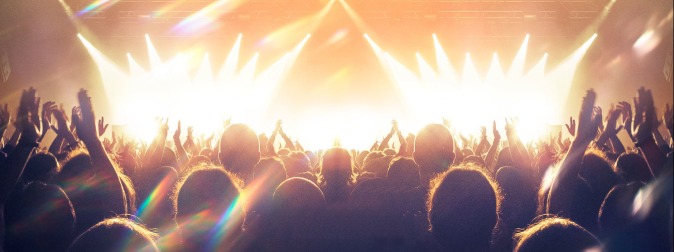 Excited crowd during a live music concert at Turning Stone Resort Casino