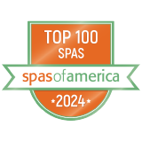 Spas of America Top 100 Spa 2023 award badge