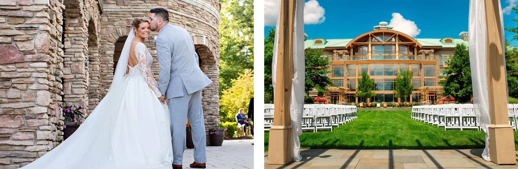 Bride and groom at Shenendoah Clubhouse and The Lodge