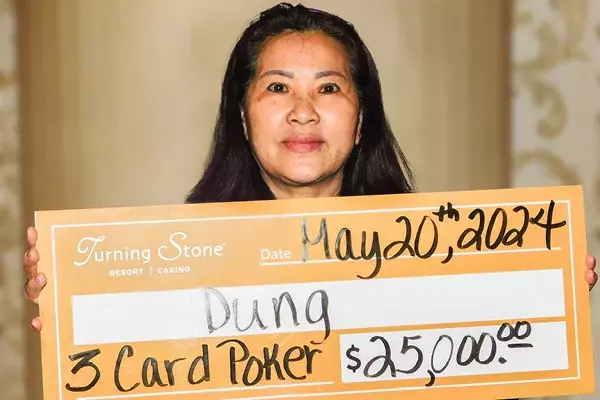 Dung won $25,000 on 3 Card Poker