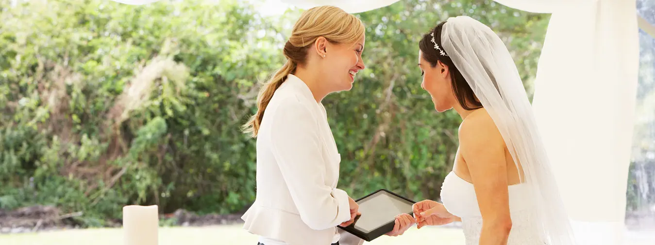 Wedding Planner having a discussion with a bride